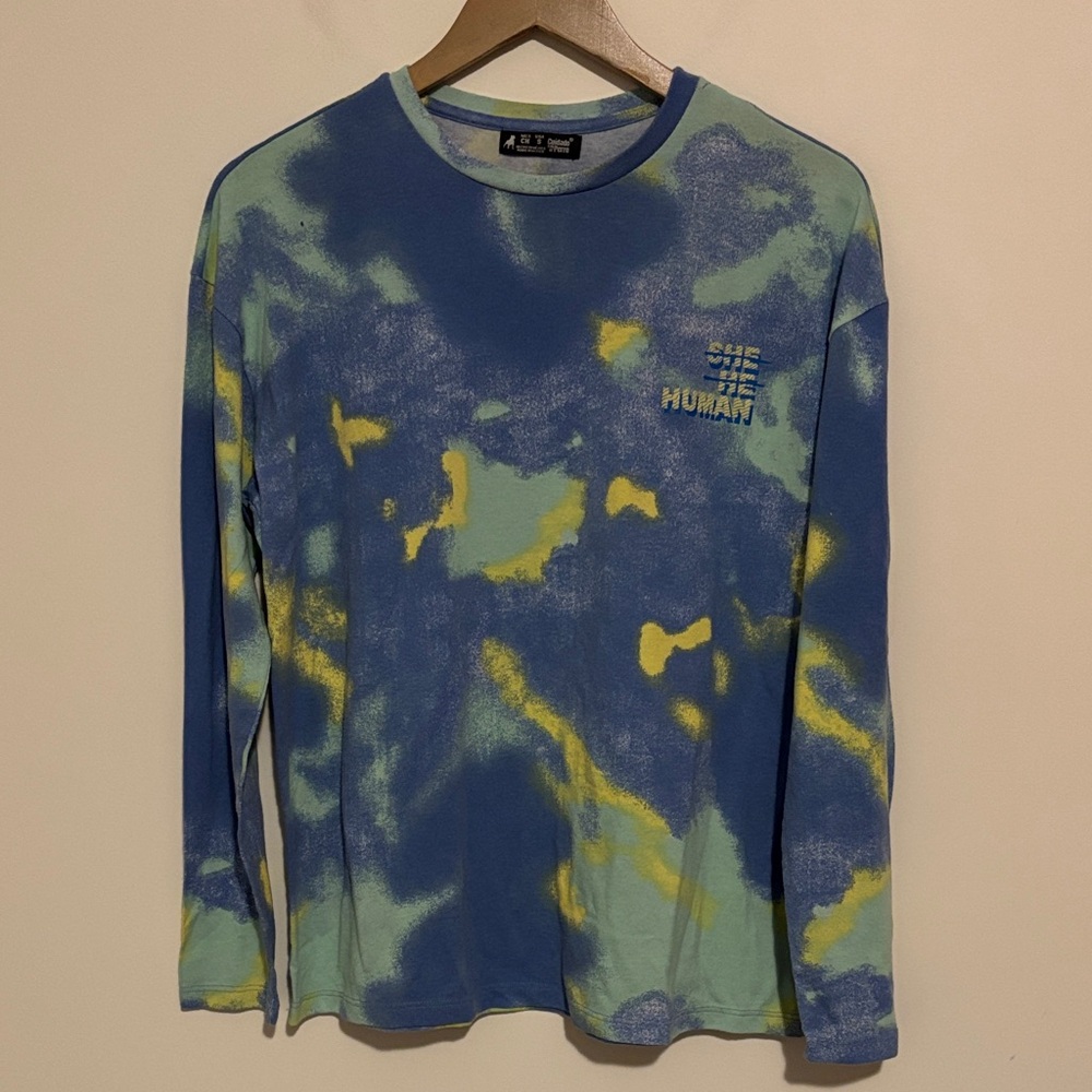 Cuidado con el Perro Blue and Yellow Tie-Dye Long Sleeve Shirt